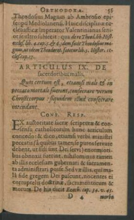 Articulus IX. De sacerdotibus malis.