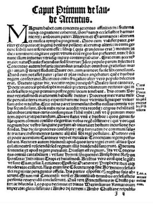 Caput Primum de laude Accentus.