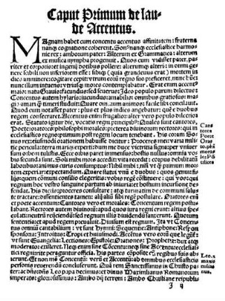 Caput Primum de laude Accentus.