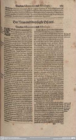 Der Neun und dreyssigste Discurs. Von den Astronomis und Astrologis.