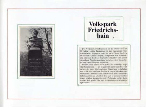 Scrapbook von Kurt Bothe: Volkspark               Friedrichshain