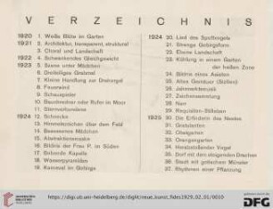 Verzeichnis (Nr. 1-105)