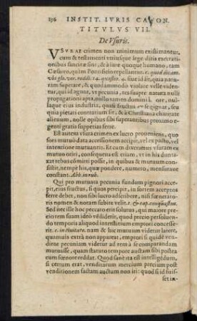 Titulus VII. De Usuris.