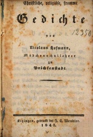 Christliche, religiöse, fromme Gedichte