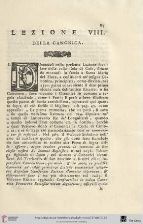 Lezione VIII.