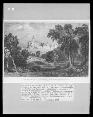 Wanderungen im Norden von England, Band 1 — Bildseite gegenüber Seite 24 — Warkworth Castle, Northumberland.