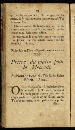Priere du matin pour le Mecredi. - Priere du soir pour le Samedi.