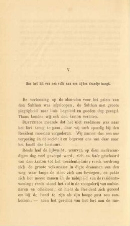 V. Hoe het lot van een volk aan een zijden draadje hangt