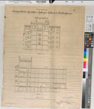 Recklinghausen (Recklinghausen) Gefängnis Schnitte 1907 1 : 100 69 x 50 Zeichnung Erberich Staatshochbauamt Münster