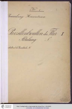 No. 1 Gemarkung Heusenstamm, Flur I, Abteilung AI