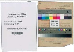 Entnazifizierung Gerhard Grunendahl , geb. 12.04.1903 (Schalttafelwaerter)