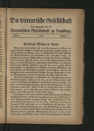 Heft 4 1920 Jahrg. 6
