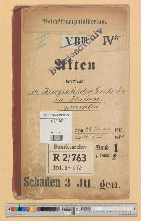 Kriegsschäden Deutscher in Italien: Bd. 1