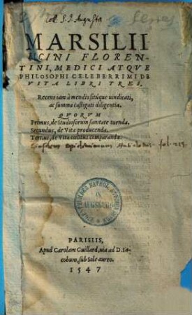 De vita : libri tres