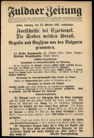 Ausgabe vom Samstag, den 23. Oktober 1915.
