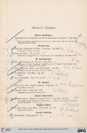 Moderne Graphik (Nr. 1-479)