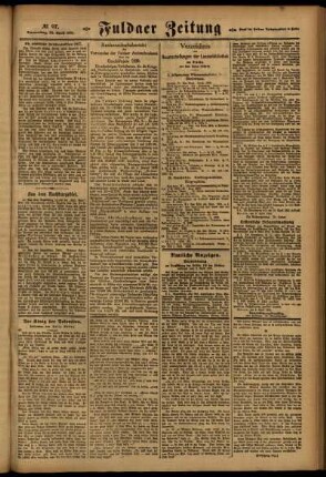 Zweite Ausgabe vom Donnerstag, den 28. April 1921.