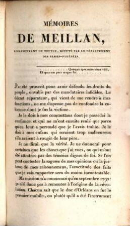 Mémoires De Meillan, Député, Par Le Département Des Basses-Pyrénées, A La Convention Nationale : avec des notes et des éclaircissemens historiques