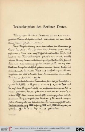 Transkription des Berliner Textes (Kap. I - Kap. XVI)