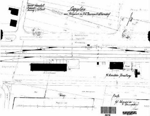 Fellbach: Empfangsgebäude und Güterschuppen Lageplan