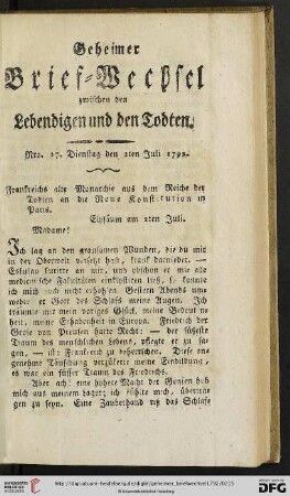 [Nro. 27 - 31] (Juli 1792)