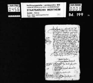 Abrechnung mit den Gültpflichtigen zu Uissigheim wegen der für 1639 und 1640 zu liefernden Gülten und Zinsen