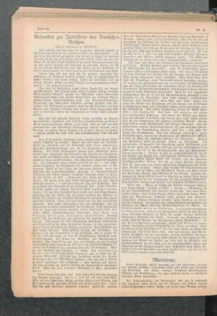 Gedanken zur Jubelfeier des Deutschen Reiches