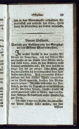 Vierter Abschnitt. Versuche zur Bestimmung des Gasgehaltes des Mssener Mineralwassers