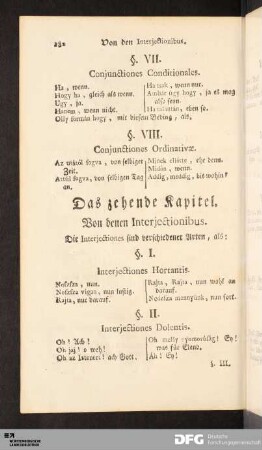 Das zehende Kapitel. Von denen Interjectionibus.