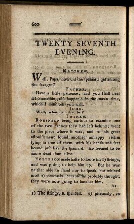 Twenty Seventh Evening.