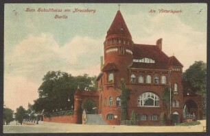 Ansichtskarte Schultheiss-Ausschank am Kreuzberg, Viktoriapark, koloriert [2/3]