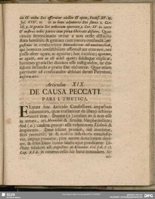 Articulus XIX. De Causa Peccati