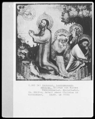 Passionsaltar — Mitteltafel mit acht Bildfeldern — Christus in Gethsemane