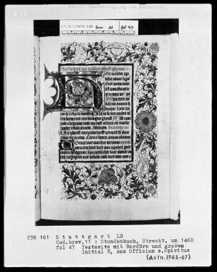 Niederländisches Stundenbuch (Handschrift der Brüder vom gemeinsamen Leben) — ---, Folio 47 rectoTextblatt