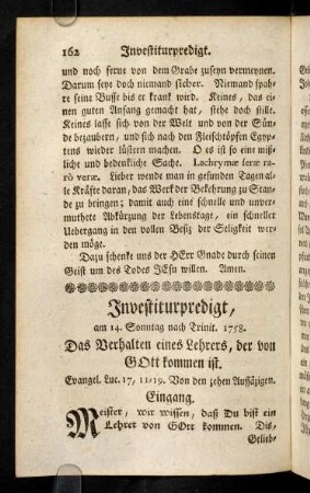 162-193, Investiturpredigt