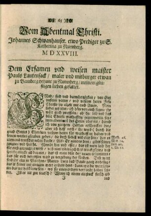 Vom Abentmal Christi