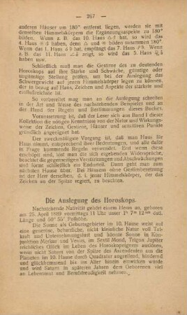 Die Auslegung des Horoskops