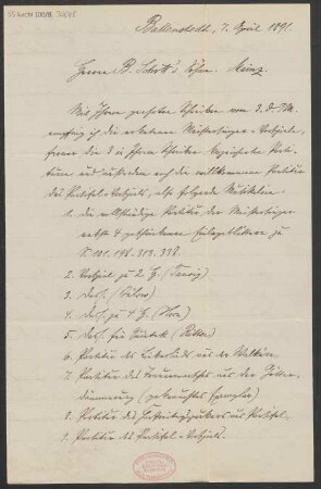 Brief an B. Schott's Söhne : 07.04.1891