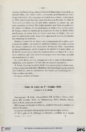 Séance du Comité du 1er décembre 1862