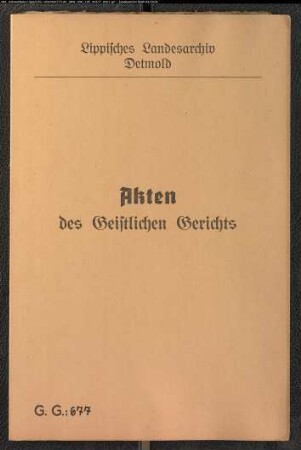 Notar Johann Hermann Gillot und Witwe Advokat Volkhausen gegen Prediger Hermann Conrad Grabbe (Grabbäus) zu Heiligenkirchen, wegen einer Schuldenregelung; Gillot war ein Vetter der Volkhausen