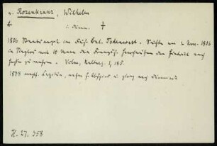 Rosenkranz, Wilhelm v.