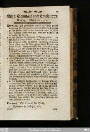 Am 3. Sonntage nach Epiph. 1775. Evang. Matth. 8, 1 - 13.