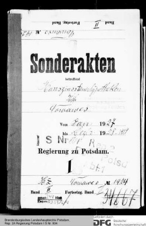 Hauszinssteuerhypotheken für Nowawes, ab 1938 Babelsberg