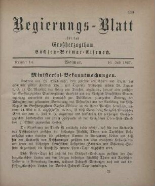 Nr. 14 : 16. Juli 1867