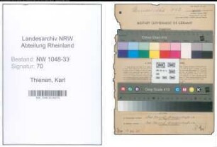 Entnazifizierung Karl Thienen , geb. 01.04.1890 (Verwaltungsbeamter)