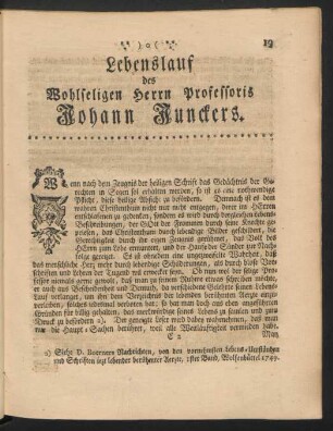 Lebenslauf des Wohlseligen Herrn Professoris Johann Junckers