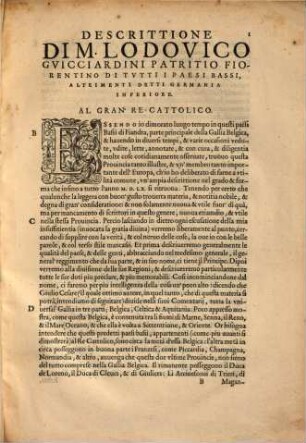Descrittione Di M. Lodovico Guicciardini Patritio Fiorentino, di Tutti i Paesi Bassi, altrimenti detti Germania Inferiore : con piu carte di Geographia del paese, & col ritratto naturale di piu terre principali
