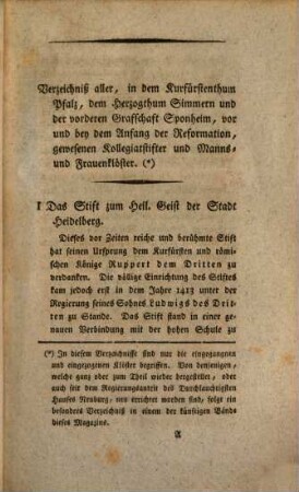 Magazin für die Kirchen- und Gelehrten-Geschichte des Kurfürstenthums Pfalz. 1. 1789