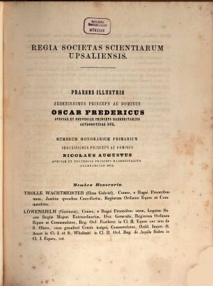 Nova acta Regiae Societatis Scientiarum Upsaliensis, 1. 1855