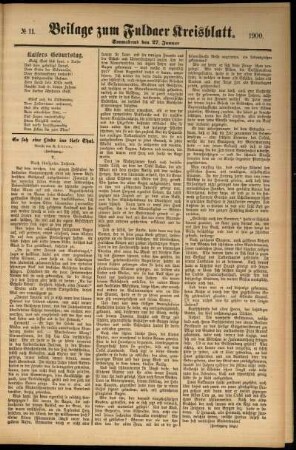 Zweite Ausgabe vom Samstag, den 27. Januar 1900.